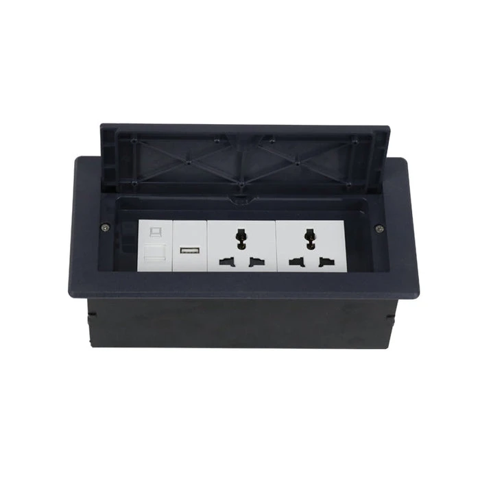 Tronic In Desk Socket 2G Universal + Usb + Rj45 Data 1 Tronic In Desk Socket 2G Universal + Usb + Rj45 Data