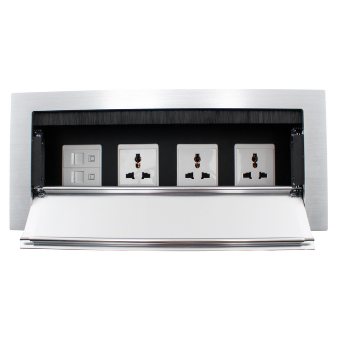 Tronic Desk Socket Universal X 3 + Rj45 Data X 2 1 Tronic Desk Socket Universal X 3 + Rj45 Data X 2