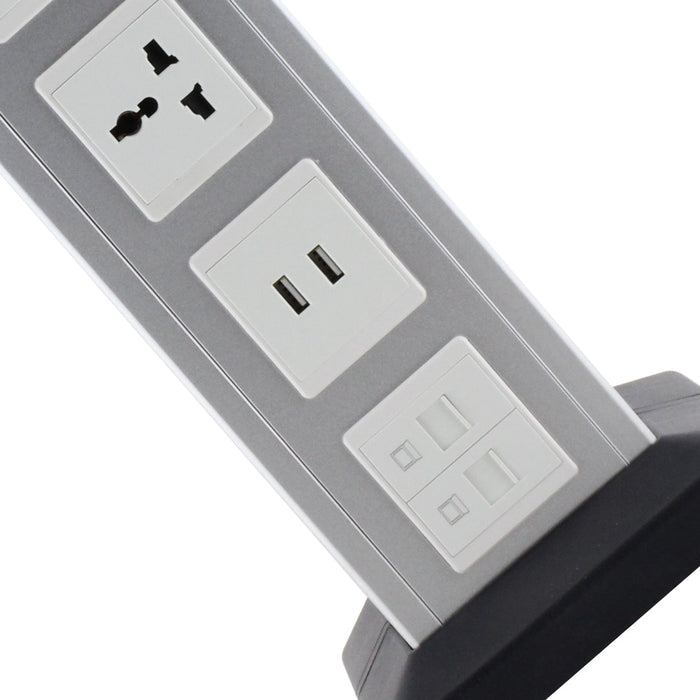 Tronic Pole Socket 2G Universal + 2 Usb + 2 Rj45 Data 3 Tronic Pole Socket 2G Universal + 2 Usb + 2 Rj45 Data