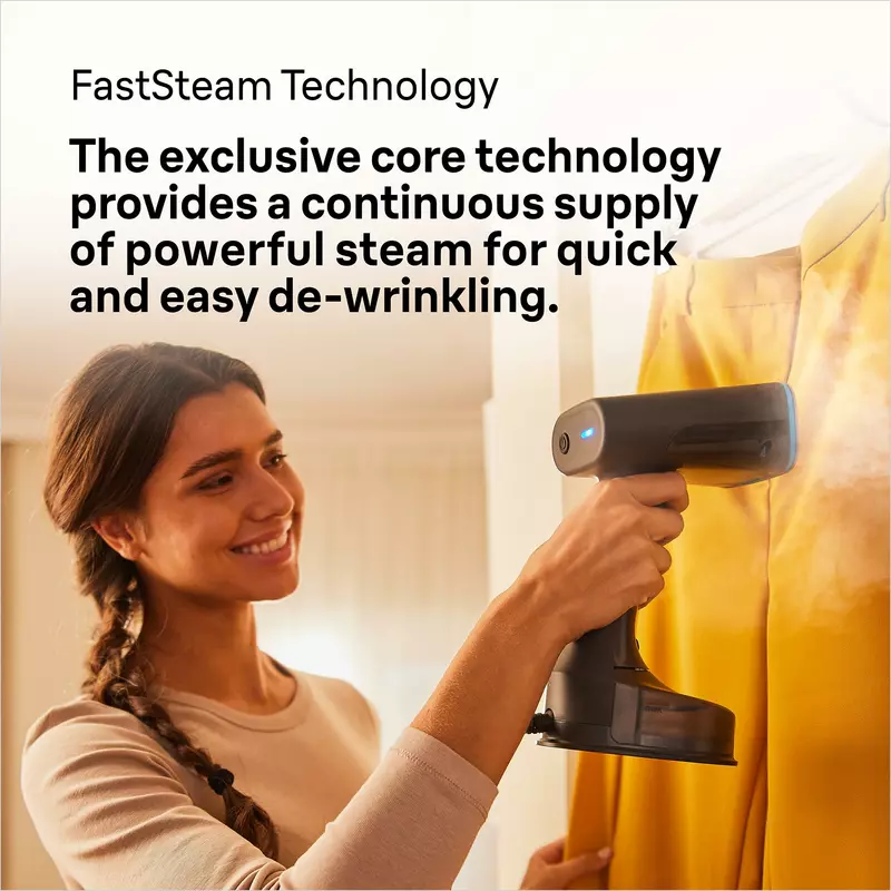Braun Garment Steamer 150Ml Tank Hand Held 1200W 13850000-Gs5031Bl Horizontal And Vertical Compact And Light Soleplate Removable Water Tank 4 Braun Garment Steamer 1200W 150Ml Quickstyle 5, With Dual Heated Free Glide 3D Plate, Handheld Garment Steamer With Fast Heating, Vertical Ironing, 13850000-Gs5031Bl