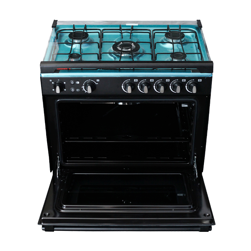 Delta Gas Cookers 80X55Cm Gas Oven &Amp; Grill 5 Gas Burner Black Silver Steel Dgc50B 2 Delta Gas Cookers 80X55Cm Gas Oven &Amp; Grill 5 Gas Burner Black Silver Steel Dgc50B