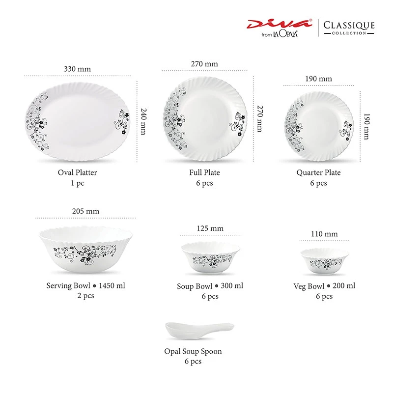 La Opala Dinner Set Mystrio Black Classique 20 Pieces Lm020 4 La Opala Dinner Set Mystrio Black Classique 20 Pieces Lm020
