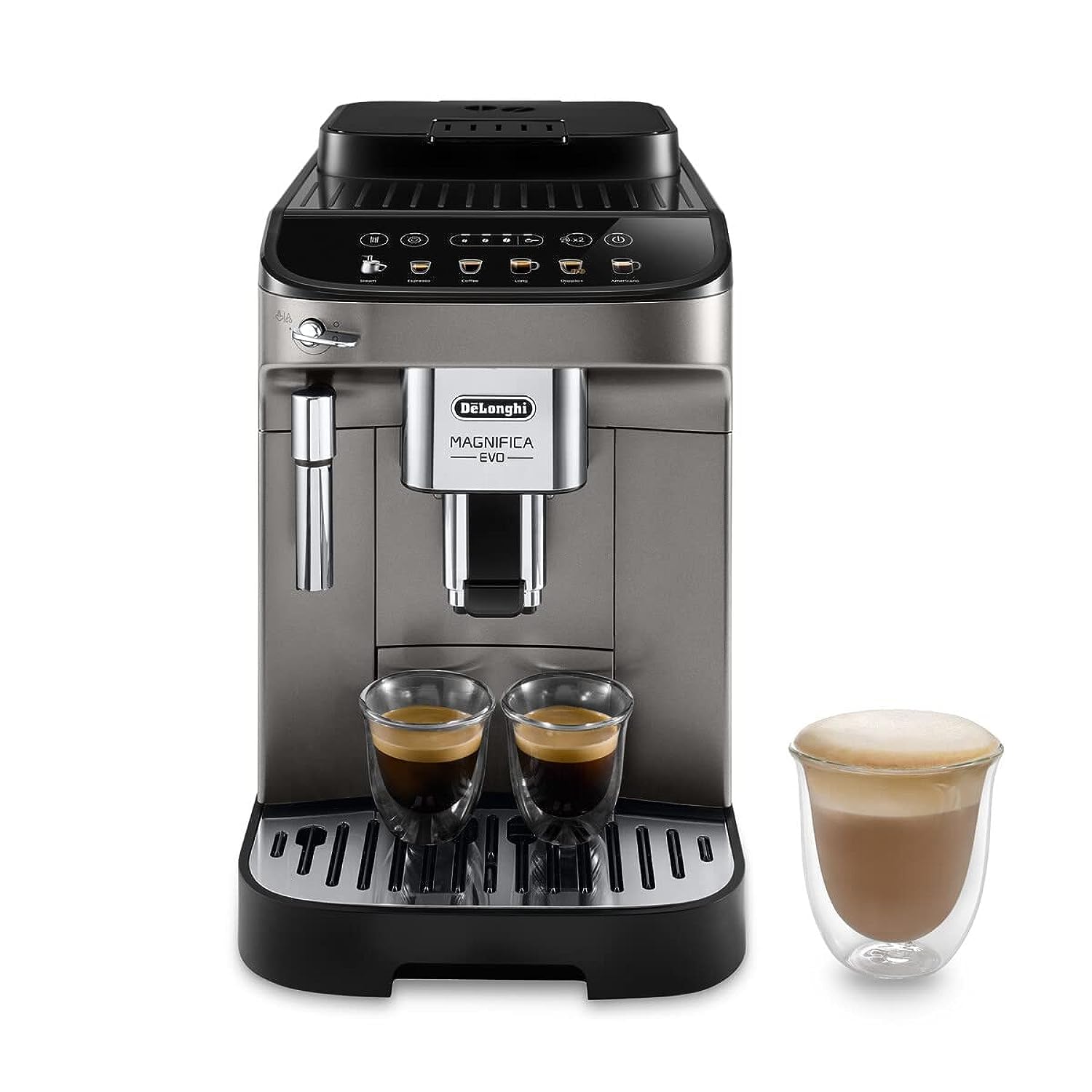 De'Longhi Magnifica Evo Bean To Cup Fully Automatic Coffee Machine Traditional Milk Frother Built In Grinder 100% Arabica Whole Coffee Beans Ecam290.42.Tb Titanium &Amp; Black 1 De'Longhi Magnifica Evo Bean To Cup Fully Automatic Coffee Machine Traditional Milk Frother Built In Grinder 100% Arabica Whole Coffee Beans Ecam290.42.Tb Titanium &Amp; Black