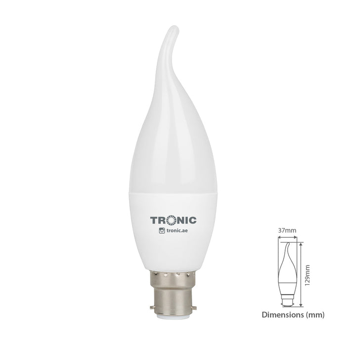 Tronic 4 Watts Flame Candle Tail Led B22 (Pin) Bulb 5 Tronic 4 Watts Flame Candle Tail Led B22 (Pin) Bulb