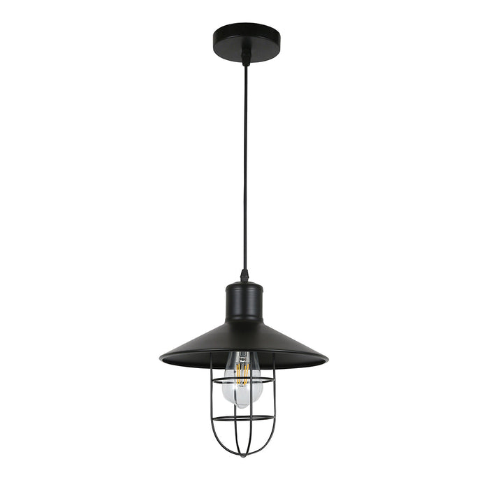 Tronic Black Vintage Pendant Glass Cage Light 1 Tronic Black Vintage Pendant Glass Cage Light