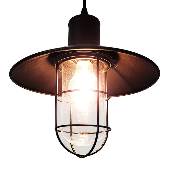 Tronic Black Vintage Pendant Glass Cage Light 3 Tronic Black Vintage Pendant Glass Cage Light