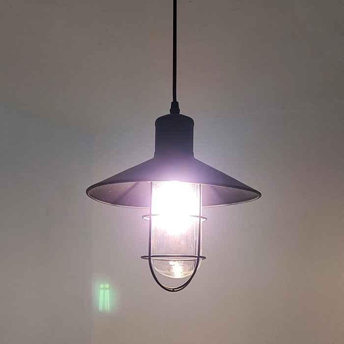 Tronic Black Vintage Pendant Glass Cage Light 6 Tronic Black Vintage Pendant Glass Cage Light