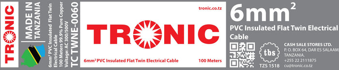 Tronic 6 Mm Flat Twin Cable 2 Tronic 6 Mm Flat Twin Cable