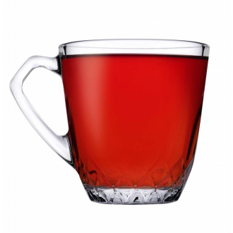 Pasabahce Mercan Mugs 160ml 6pcs Crystal Look, Refined Design and Dishwasher Safe 55733