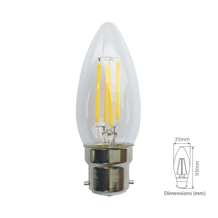 Tronic 4 Watts Candle Filament Led B22 (Pin) Bulb 4 Tronic 4 Watts Candle Filament Led B22 (Pin) Bulb