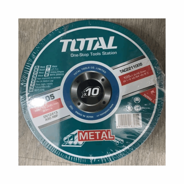 Total Abrasive Cutting Disc 4" for Metal 10pcs TAC2211005