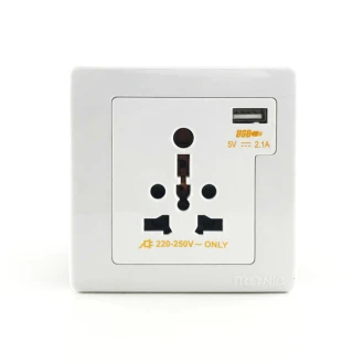 Tronic Single Universal Switch Socket With USB