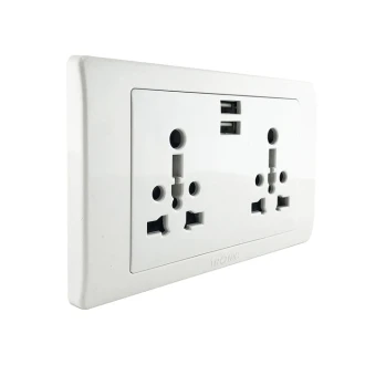 Tronic Twin Universal Socket with 2 USB