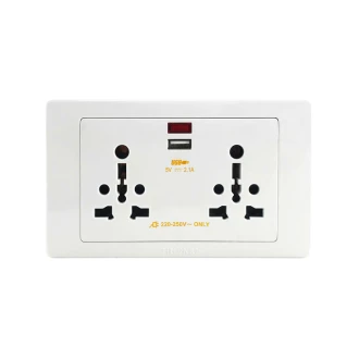 Tronic Twin Universal Socket with 1 USB