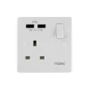 Tronic Single Switch Socket with 2XUSB
