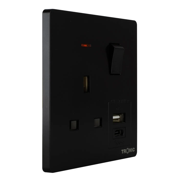 Tronic Single Switch Socket With Usb + Type C 7 Tronic Single Switch Socket With Usb + Type C