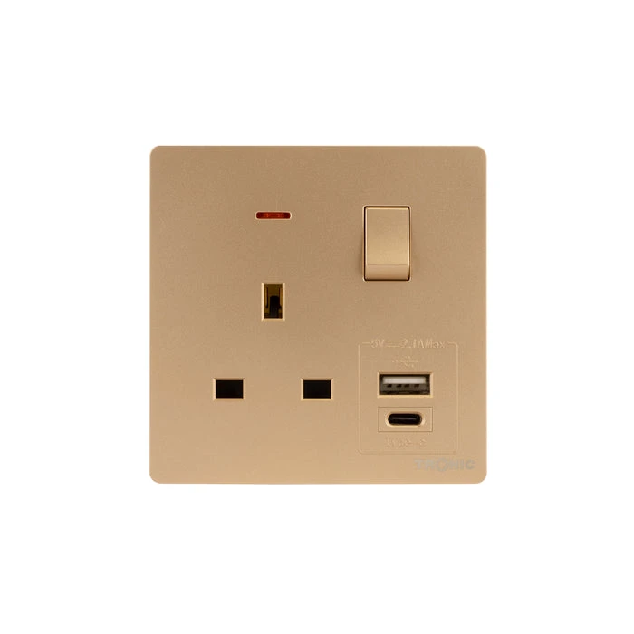 Tronic Single Switch Socket With Usb + Type C 2 Tronic Single Switch Socket With Usb + Type C
