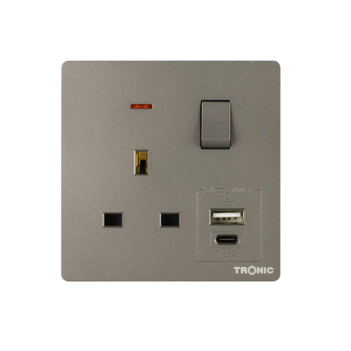 Tronic Single Switch Socket With Usb + Type C 3 Tronic Single Switch Socket With Usb + Type C