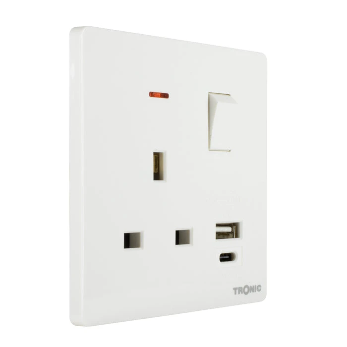 Tronic Single Switch Socket With Usb + Type C 5 Tronic Single Switch Socket With Usb + Type C