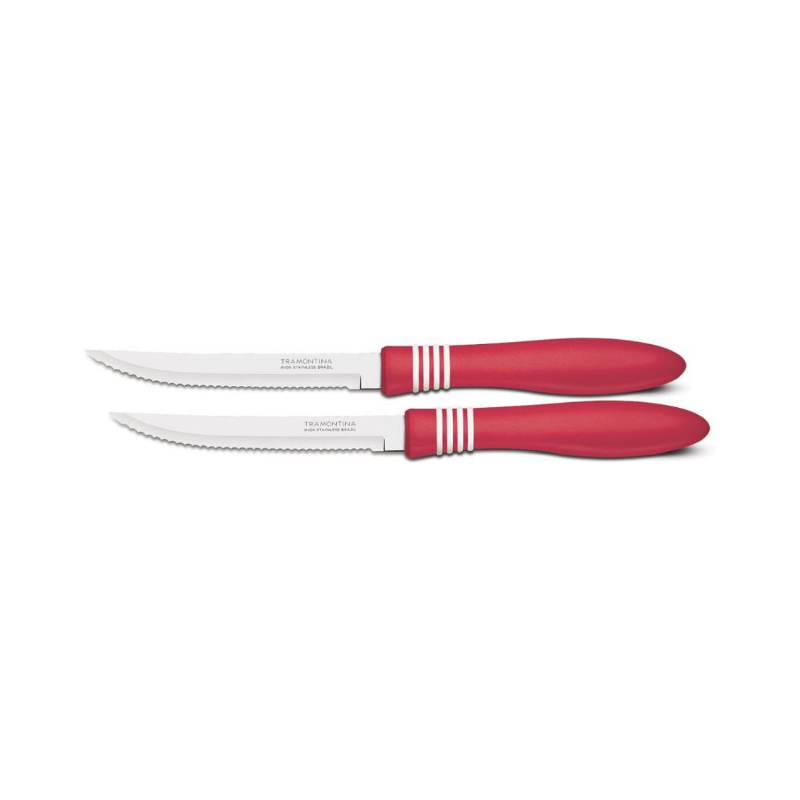 Tramontina Steak Knives Cor &Amp; Cor 2Pcs Set Red 23450/275 1 Tramontina Steak Knives Cor &Amp; Cor 2Pcs Set Red 23450/275