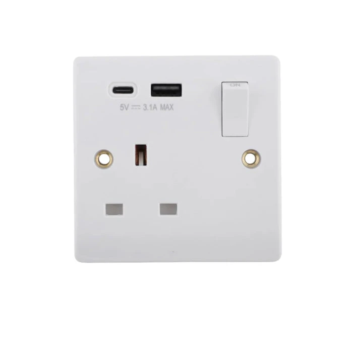 Tronic Single Switch Socket With Type C + Usb 1 Tronic Single Switch Socket With Type C + Usb