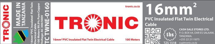 Tronic 16 Mm Flat Twin Cable 2 Tronic 16 Mm Flat Twin Cable