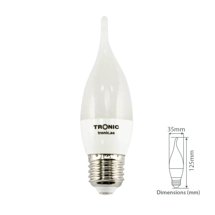 Tronic 5 Watts Candle Tail Led Warm White E27 (Screw) Bulb 4 Tronic 5 Watts Candle Tail Led Warm White E27 (Screw) Bulb