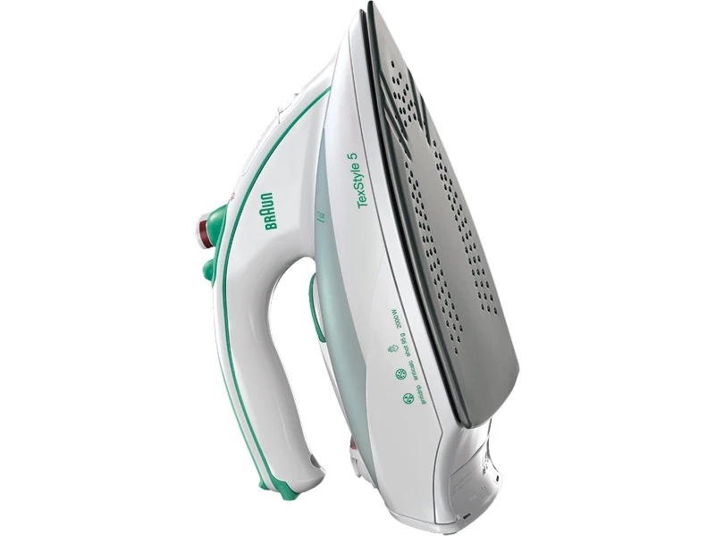Braun Steam Iron 300Ml Tank Dry And Spray Function 2000W Ts510 Adjustable Temperature Technology Ceramic Nonstick Plate 95G Per Min Vertical Steam Shot 1 Braun Texstyle 5 Steam Iron - Eloxal Sole Plate Anti-Drip System 300Ml Water Tank Capacity Ts510