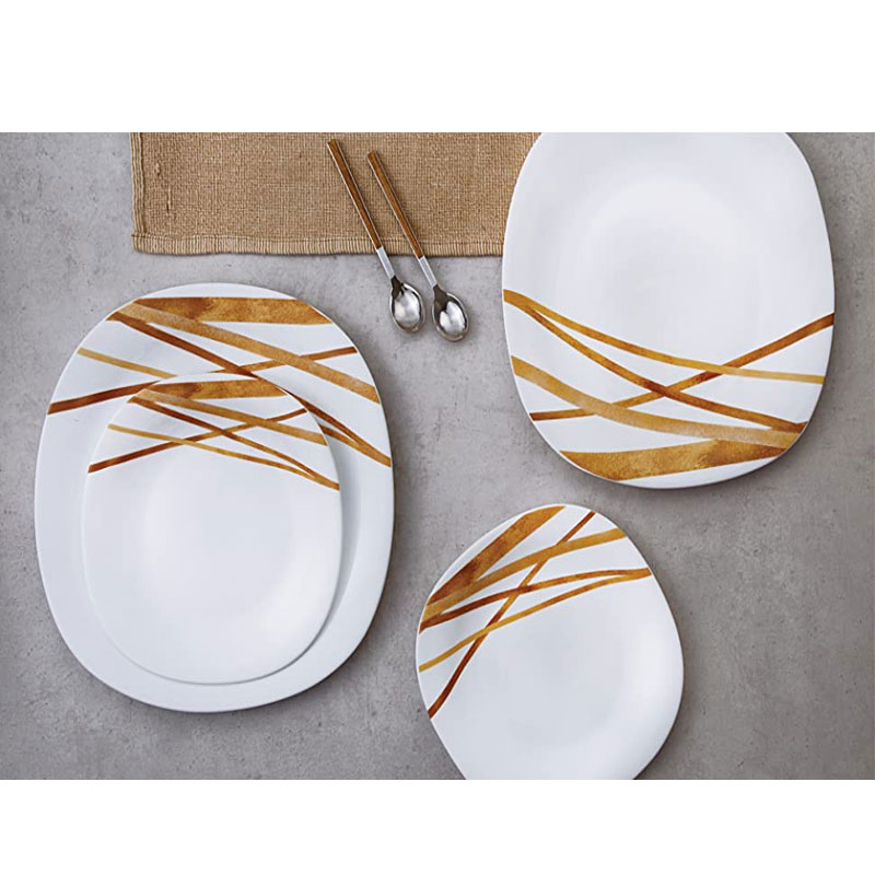 La Opala Dinner Set Quadra Golden Shades 20 Pieces Lg020 5 La Opala Dinner Set Quadra Golden Shades 20 Pieces Lg020