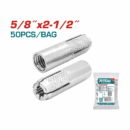 Total Drop-In Anchor Plug 5/8"x2-1/2" Carbon Steel, Zinc Plated Finish THWDA582121 (Pack of 50pcs)