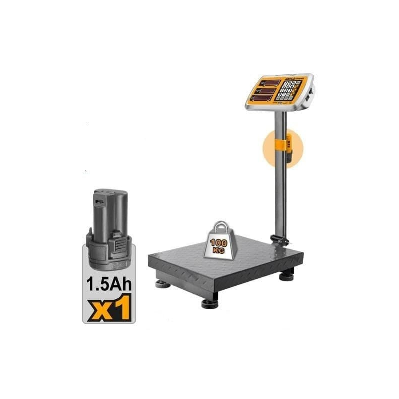 Ingco Cordless 100Kg Lithium-Ion Scale Ces1202 + Battery Fbli12152 2 Ingco Cordless 100Kg Lithium-Ion Scale Ces1202 + Battery Fbli12152