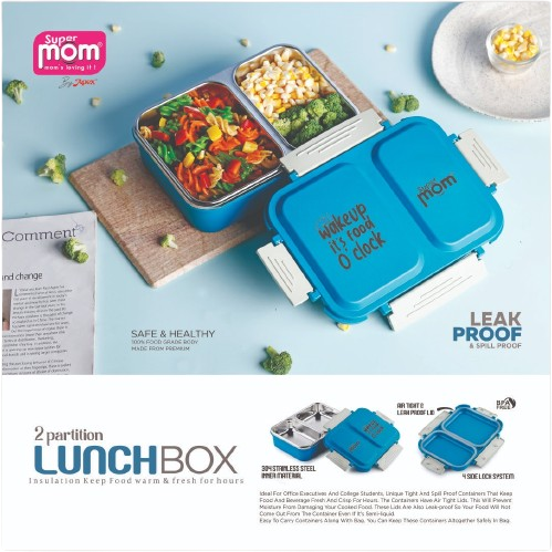 Supermom 2 Partition Lunch Box Plastic Material Leak Proof 573799 4 Supermom 2 Partition Lunch Box Plastic Material Leak Proof 573799