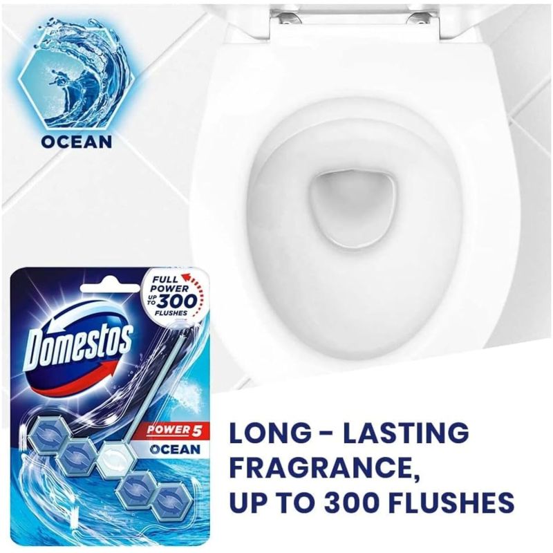 Domestos Toilet Rim Blocks, Provides Hygiene &Amp; Shine 55Gm 5 Domestos Toilet Rim Blocks, Provides Hygiene &Amp; Shine 55Gm