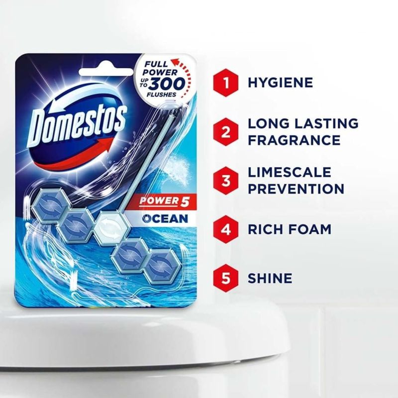 Domestos Toilet Rim Blocks, Provides Hygiene &Amp; Shine 55Gm 4 Domestos Toilet Rim Blocks, Provides Hygiene &Amp; Shine 55Gm