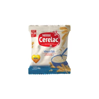 Nestle Cerelac Infant Cereal with Milk, NR Wheat, Contains High Level of Iron, 50g Sachet (Pack of 3)