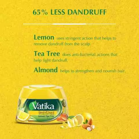 Vatika Hair Cream Dandruff Guard, Styling Hair Cream, 140ml (Pack of 3)