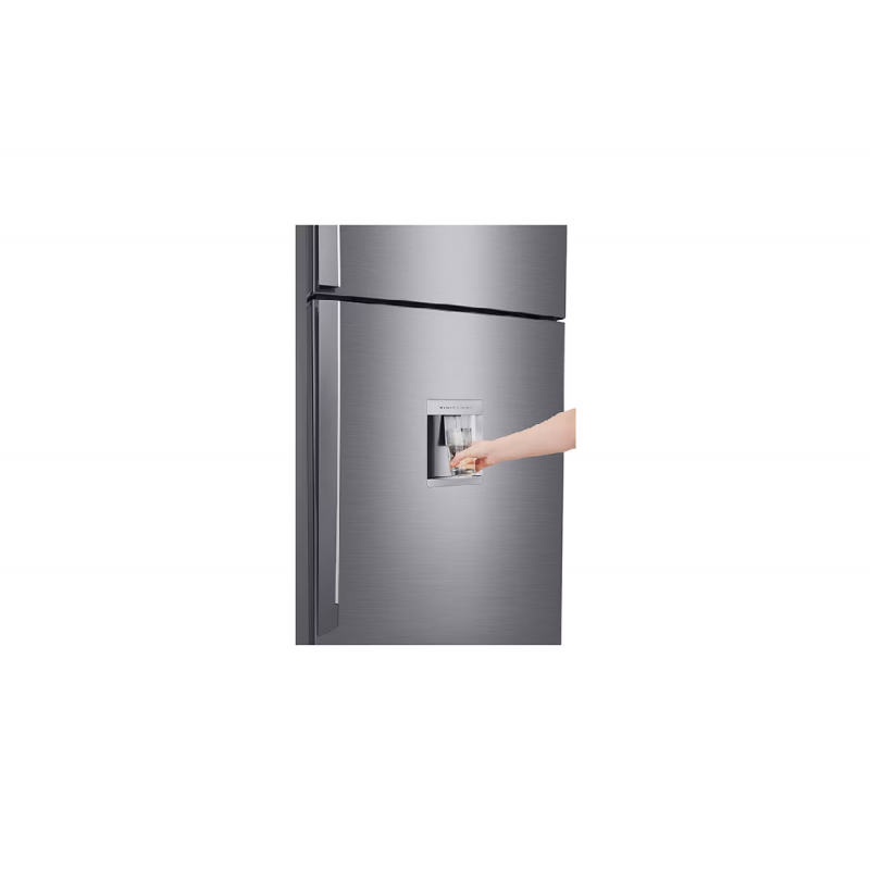 Lg Refrigerator 438L Double Door Top Freezer Linear Cooling, Door Cooling, Fresh 0 Zone, Smart Inverter Linear Compressor, Hygiene Fresh, Smart Thinq, Platinum Silver Gl-T652Hlcm