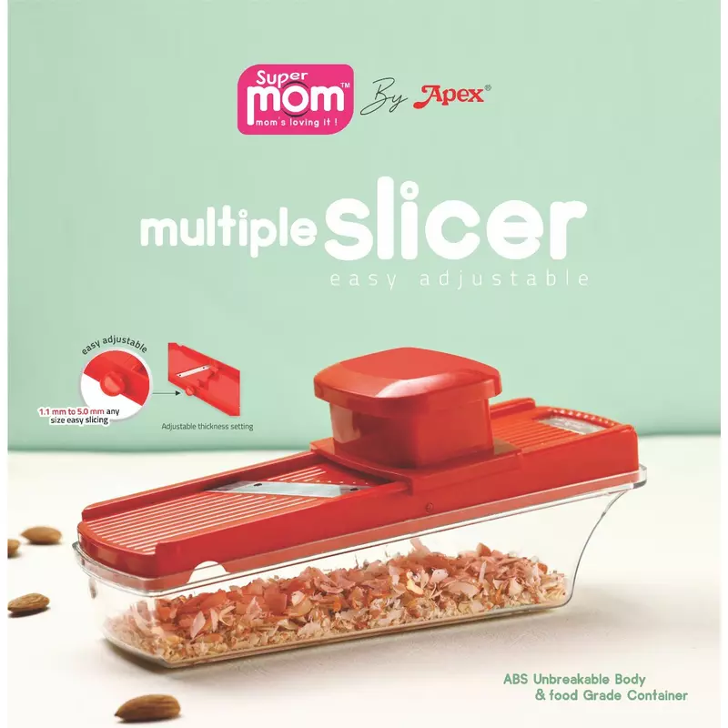Supermom Multiple Slicer Plastic Body With Handle Stainless Steel Blade Easy Adjustable 572150 2 Supermom Multiple Slicer Plastic Body With Handle Stainless Steel Blade Easy Adjustable 572150