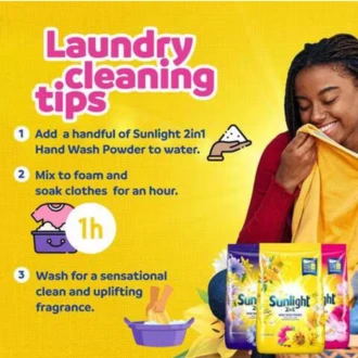 Sunlight Detergent Powder Destiny Yellow 3.5kg Advanced Stain Removal, Outstanding Whiteness, Long-lasting Freshness 21166491 (Pack of 3)