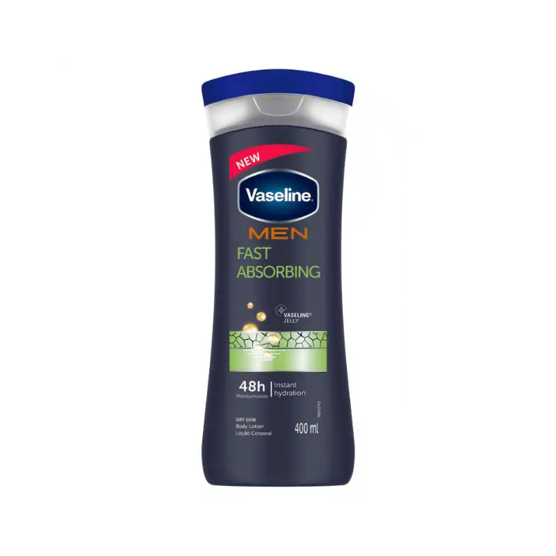 Vaseline Men Body Lotion Fast Absorbing 400ml Enjoy the Sensation of Clean and Fresh Skin After Each Application 69729778 (Pack of 3)