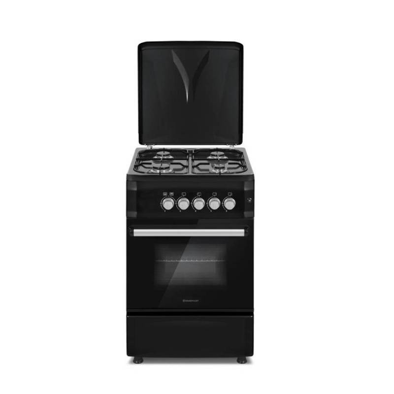 Westpoint Cooker 50x55cm, 4 Gas Burners, Gas Oven with Grill, Interior Light, Full Ignition System, Black Finish WCER5540GGIN