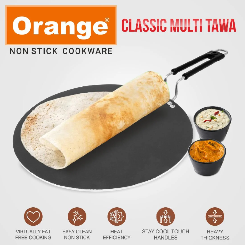 Orange Classic Multi Tawa 27.5Cm Non-Stick 4.0Mm Onsc063 4 Orange Classic Multi Tawa 27.5Cm Non-Stick 4.0Mm Onsc063