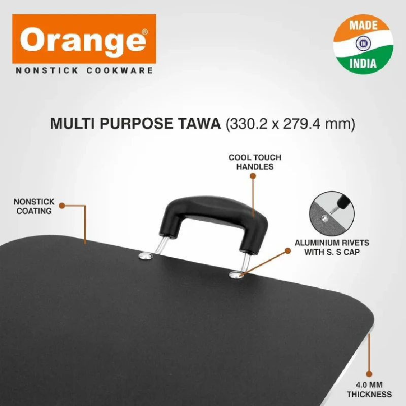 Orange Multipurpose Tawa 12X14Cm Non-Stick 4.0Mm Onsc067 2 Orange Multipurpose Tawa 12X14Cm Non-Stick 4.0Mm Onsc067
