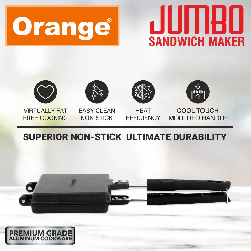 Orange Jumbo Sandwich Toaster, Non-Stick + Granite Coating Onsc081 2 Orange Jumbo Sandwich Toaster, Non-Stick + Granite Coating Onsc081