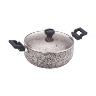 Orange Casserole Stone Finish Nonstick 22cm with Toughened Glass Lid ONSC402