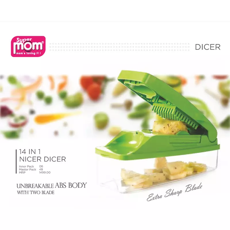 Supermom Nicer Dicer 14 In 1 Plastic Unbreakable Body 4 Blades 572402 2 Supermom Nicer Dicer 14 In 1 Plastic Unbreakable Body 4 Blades 572402