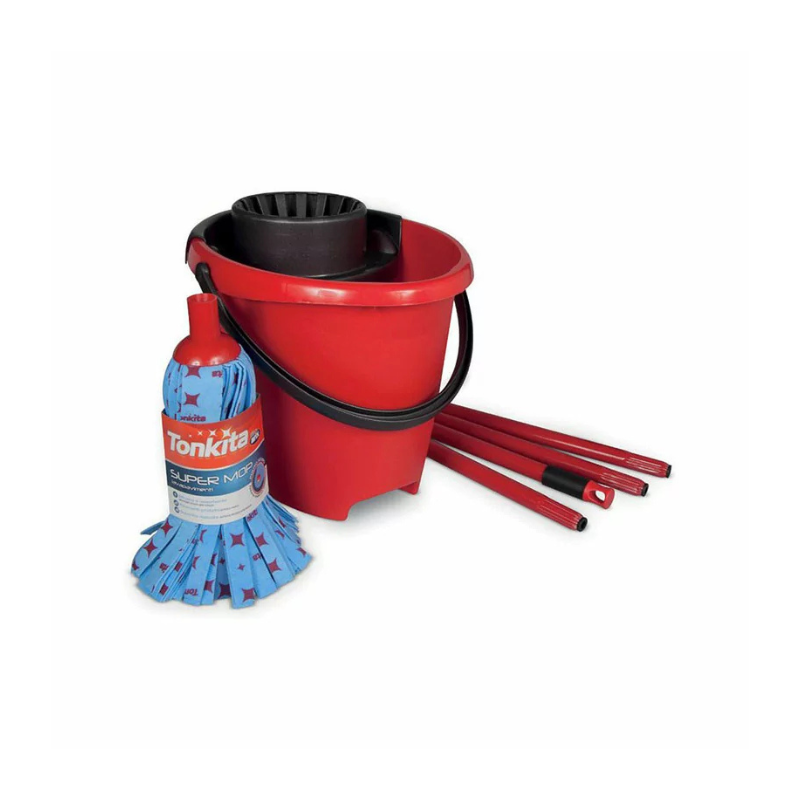 Tonkita Mop Kit Floor Washing Bucket Mop &Amp; Handle 0212 (Set Of 2Pcs) 1 Tonkita Mop Kit Floor Washing Bucket Mop &Amp; Handle 0212 (Set Of 2Pcs)