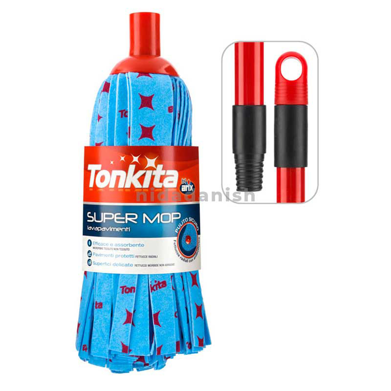 Tonkita Super Mop With Handle Nonwoven Microfibre Cloth Tk023 Set Of 2 1 Tonkita Super Mop With Handle Nonwoven Microfibre Cloth Tk023 Set Of 2