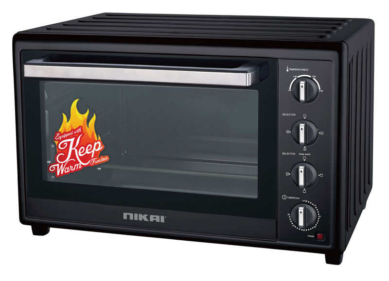 Nikai Oven Electric 100L With Rosting Function 4 Knobs Control 2200W Nt1008Rcax 90 Mins Timer Double Glass Panel Stainless Steel Heating Elements With Thermostat 1 Nikai Oven Electric 100L With Rosting Function 4 Knobs Control 2200W Nt1008Rcax 90 Mins Timer Double Glass Panel Stainless Steel Heating Elements With Thermostat