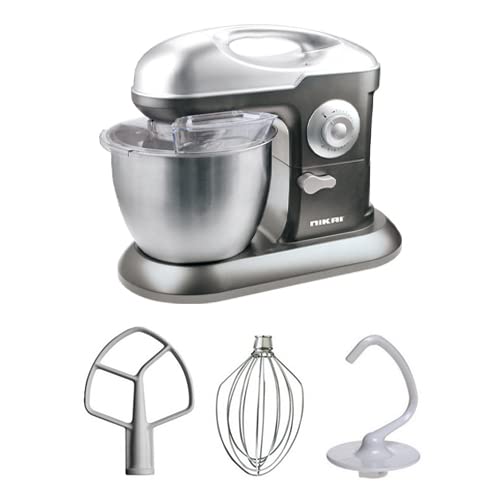 Nikai Kitchen Machine 6.5L Steel Bowl With Cover 1200W Nsm650A Stainless Steel Bowl With Cover Metal Gear 3 Blades Whisk, Dough Hook &Amp; Beater 10 Speed With Pulse 4 Nikai Kitchen Machine 6.5L Steel Bowl With Cover 1200W Nsm650A Stainless Steel Bowl With Cover Metal Gear 3 Blades Whisk, Dough Hook &Amp; Beater 10 Speed With Pulse